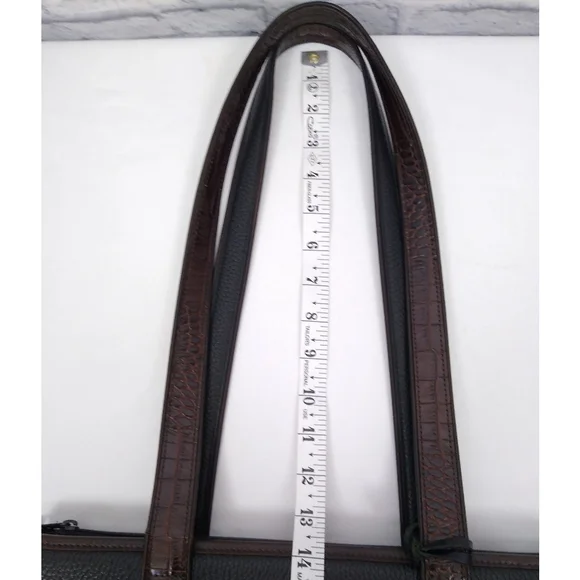 Vintage Brighton Leather Shoulder Bag Black Brown - Picture 11 of 12